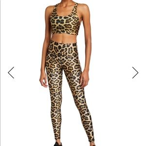 Terez leopard high rise leggings and bra